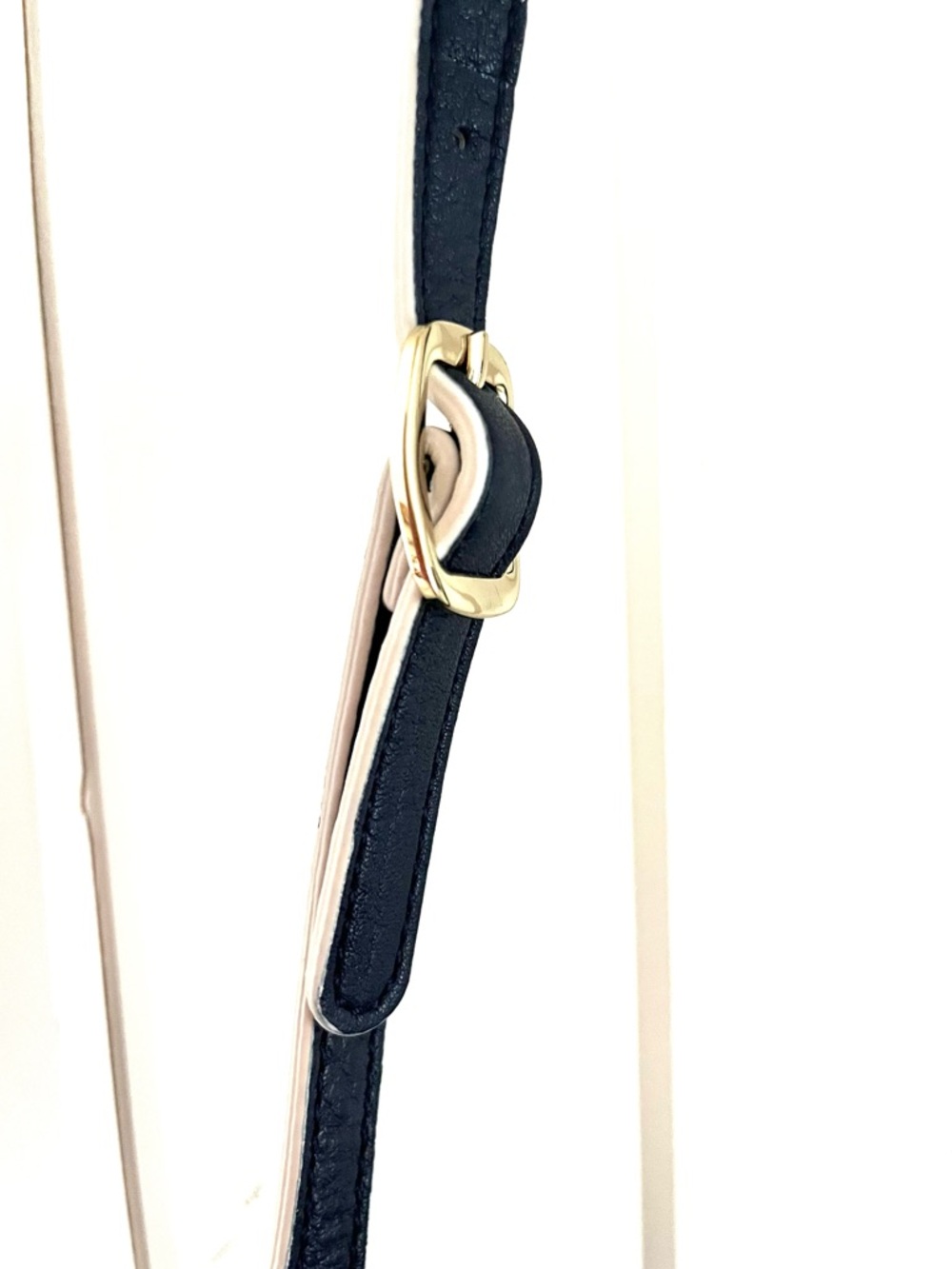 Talbots Navy Pebbled Leather Crossbody Bag with Gold Accent - Picture 11 of 11